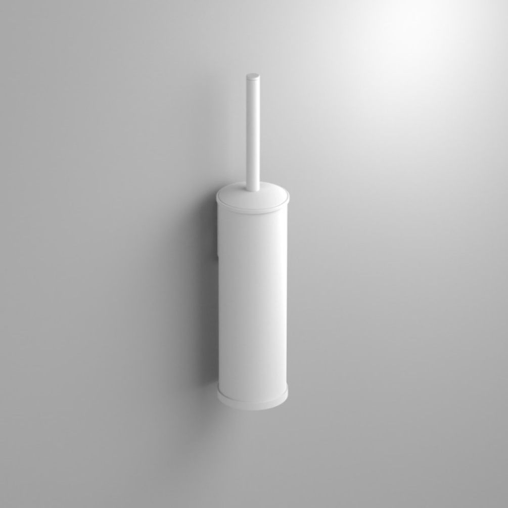 Close up product image of the Origins Living Tecno Project White Metal Toilet Brush